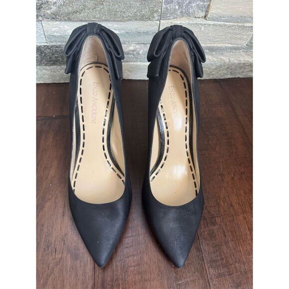 Enzo Angiolini Martini Women's Black Stiletto Heels with Bow Size 7 - Picture 2 of 10